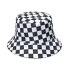 Fashion Women Spring Summer Cotton Bucket Hats Female Lady Plaid Outdoor Panama Fisherman Cap Hat For Women DropShipping G220418