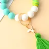 2022 Newest Silicone Beaded Bracelet Wristband Bracelet Cotton Thread Tassel Keychain Bracelet Holder Women Ladies