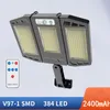 10000lm Solaire Led Mur Lampe Extérieur Solaire Réverbères avec 3 Modes Motion Sensor Réflecteur Étanche pour Jardin Balcon Lumière