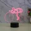 Quarto decorativo bicicleta corridas em forma de luzes da noite usb led 7 cores lâmpada de mesa acrílica novidade luz de lua de cabeceira