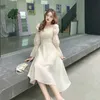 Backless Sexy Vintage Fee Kleid Frauen Süße Elegante Prinzessin Abend Party es Weibliche Casual Koreanische Langarm Chic 220613