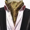 Bow Ties Linbaiway Mens Ascot Vintage Paisley Classic Wedding Formal Cravat Self Gentleman Polyester Neck Tie Scarf Custom LOGOBow Emel22