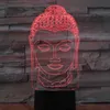 Night Lights 3d Lampe Buddha Illusion Led Lamps Optical Light With 7 Colors For Home Office Room Theme Decoration Kids Adults Gift