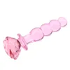 Vatine Pink Rose Flower Shape Anal Plug Sexy Toys For Women Glass Dildo Bead Butt Stimulation Prostate Massager Shop