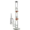 Dome Showerhead Perc Glass Bongs Hookahs 3 Chambers Beecomb Disc Perc Straight Type Plastic Keck Clip Water Pipes Oil Dab Rigs With Bowl Ice Pinch Ash Catcher