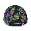 Fashion Letter Baseball Cap Cartoon Graffiti Printed Hip Hop Visor Cap Adjustable Snapback Cotton Cap For Women Men Hats HCS127