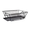 Dish Drying Rack with Drainboard Drainer Kitchen Light Duty Countertop Utensil Organizer Storage for Home Black White 1-tier 220406