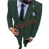 Wykonany na zamówienie One Button Groomsmen Notch Lapel Men Garnitury Groom Tuxedos Wedding / Prom / Dinner Man Blazer (Kurtka + Spodnie + Kamizelka + Kamizelka) W998