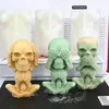 Stampo per candele in silicone con teschio carino Fai da te Forniture per la produzione di aromi aromatici di Halloween Sapone in resina Regalo di Natale Decorazioni per la casa 220721