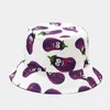 Berets Unisex Double Side Bucket Hat Creative Printing Vegetable Pattern Fisherman Female Summer Outdoor Casual Basin DM1299
