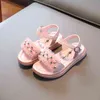 Girls Sandals Summer 2022 Little Princess Fashion Beading Non-slip Breathable Soft Children's Casual Beach Sandals Kids Shoes G220523