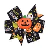 Décoration d'Halloween Nœuds de ruban gros-grain pour bébés filles Fantôme Citrouille Pinwheel Pinces à cheveux Accessoires pour cheveux 33 pouces YSJ188802028