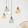 Pendant Lamps Modern Lighting One-Light Indoor Hanging Lamp Hand Blown Clear Glass Shade Retro Style Loft Kitchen Dining E27Pendant