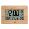 FanJu Numérique Horloge Murale LCD Grand Grand Nombre Temps Température Calendrier Alarme Table Bureau Horloges Design Moderne Bureau Décor À La Maison 220426