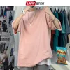 Lappster Erkekler Büyük Boy Street Giyim Pamuk Renkli Tişörtler Yaz Erkek Japon Fashions Harajuku T Shirt Erkek Vintage Tees 220618