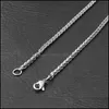 Naszyjniki łańcuchy Wisiorki biżuteria 2,5 mm m 4 mm 5 mm 6 mm 60 cm stal nierdzewna dla kobiet mężczyzn wisiorek moda dhkqv