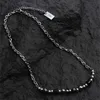 Collier de perles craquelées de glace noire, Design Original, accessoires tendance rétro givrés, bijoux à la mode pour hommes et femmes