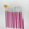 15 stks nagel kunst acryl borstel set schilderij pen kunst salon borstel acryl nagel borstel nagellak borstel kit voor manicure gereedschap