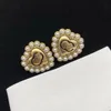 Donne designer perle orecchini gioielli di lusso Love Shape Oread Stud Study Womens Fashion Brand Designer Hoops Studri Orecchini a cerchio d'oro 2022