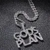 Iced Out Letters Pendant Halsband Nya ankomst Gods Plan AAA Zircon Men039S Charms Necklace Fashion Hip Hop Jewelry290U6335168
