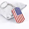 US American Flag Keychain Pendant Metal Keychain Luggage Decoration Keyring Creative Gift