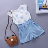 Roupa de tanque de verão para meninas 6m 12m 2t Toddler Kids Girls Roupfits Cotton Teeshorts Cloths Roups Set Polka Dot 220608