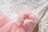 Kids tule jurk voor meisjes zomer kleding tutu baljurk kinderen bloem kant borduurwerk prinses jurken bruiloft kostuums 220426