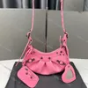 Desinger Couro Genuíno Le Cagole Bolsa de Motocicleta Mulheres Rosa Mini Pequeno Crocodilo Preto Prata Vermelho Branco Verde Bolsa Feminina Bolsas 79rk #