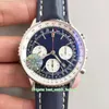 Hot Selling Top Quality Watches 3 Color 43mm Navitimer AB012012/BB01 Leather Bands Chronograph Swiss ETA 7750 Movement Automatic Mens Watch Men's Wristwatches