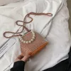 Kvällspåsar mode diamant kvinnor axelväska minikedja kvinnlig crossbody varumärke design pärla damer klämmor handväskor och handväska