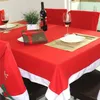 210132cm Christmas Kitchen Decoration Dining Tableroth Red 201007