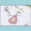 Nyckelringar smycken utbytbar ingefära snap -knappar Hjärttrender Läder nyckelring gynnar mode HA011 Drop Leverans 2021 845tu