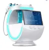 Portable Hydra Facial Aquial Aqua Zone Dermabrase Oxygre Jet 7 en 1 Analyseur de peau bleu de glace Hydro Nettoyant Machine Blackhead Equipement du visage anti-rides