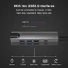 USB3.0 Type C Hub Док-станции 5in1 4K HDTV USBC a Gigabit Ethernet RJ45 LAN Multi Splitter Adapter с питанием для Macbook Pro 13 15 Air PC Компьютерные аксессуары