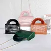 Alligator mönster handväskor för kvinnor 2022 mjuka pu axelpåsar kvinnliga små fyrkantiga messenger väskor damer resekedja crossbody g220531