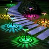 Luzes solares de LED para jardim ao ar livre RGB Iluminação multicolorida Luz de gramado para jardim de Natal Lâmpadas decorativas de brilho de paisagem