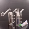Мини -стеклянная масляная горелка Dab Rigs Bong встроенная стеклянная водяная труба Perc с табачной миской и силиконовым шлангом