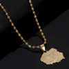 Colliers de pendentif Polska Carte Pendants Collier pour femmes Bijoux de couleur or de la Pologne
