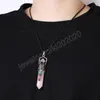 Pendentif en cristaux à pointe hexagonale, en pierre naturelle, collier à Quartz de guérison, 7 Chakras, bijoux Vintage, vente en gros