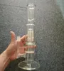 Cachimbas Bong de agua de vidrio de 14 pulgadas con filtros de doble capa Perc de brazo de árbol pipas para fumar con junta macho de 18 mm