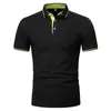 Летние высококачественные повседневные деловые рубашки с короткими рукавами и воротником-стойкой, удобная рубашка поло для мужчин 220614