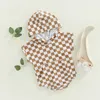 Summer Infant Baby Cotton Barboteuses Enfants Garçons Plaid Hooded Climb Vêtements Tout-petits Enfants Salopettes Barboteuses