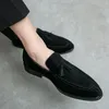 Loafer Männer Schuhe Faux Wildleder Einfarbig Lässige Mode Quaste Täglichen Professionellen Bankett Einfache Klassische Jugend One Pedal Peas Schuhe DH888