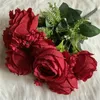 Eén faux bloem herfst ronde rosa 13 stengels per stel simulatie melaleuca rose voor bruiloft woning decoratieve kunstbloemen