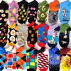 Chaussettes pour hommes 10 paires / pack hommes courtes coton cheville fruits graffiti plaid rayure mode été avocat banane décontracté doux drôle bateau chaussette