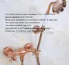 Bathroom Shower Sets Antique Red Copper Faucet Bath Mixer Tap Wall Mounted Hand Held Head Kit Set Kna297Bathroom