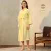 Vêtements de nuit pour femmes Robe T-shirt Robe Polyester Genou Longueur Salon Mâle Femme Robe de Sommeil Femmes CotonFemmes