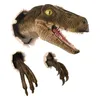 3D dinossauro simulação ornamentos velociraptor conjunto de resina adesivos de parede atmosfera decoração adereços adequados para festa art 220406