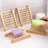 Natural Bamboo Trays Wholesale Wooden Soap Dish Wooden Soaps Tray Holder Rack Plate Box Container for Bath Shower Bathroom