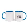 10 color Blank Sublimation Ceramic mug color-handle Color-inside blanks cup DIY Transfer Heat Press Print water cups SN4507